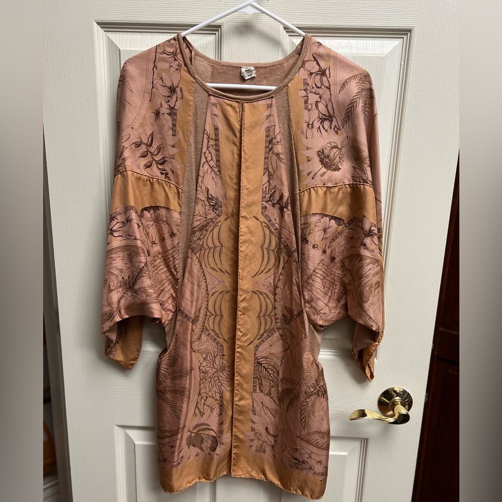 Hermes silk and linen mini dress size 34 xs